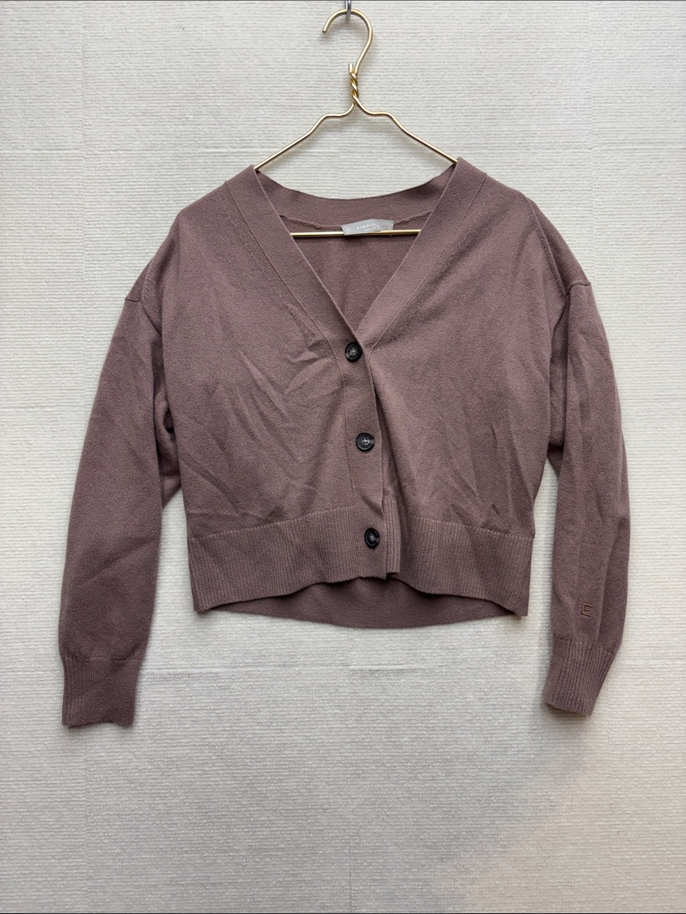 EVERLANE | small cashmere Cropped V-Neck Cardigan Sweater - Mauve